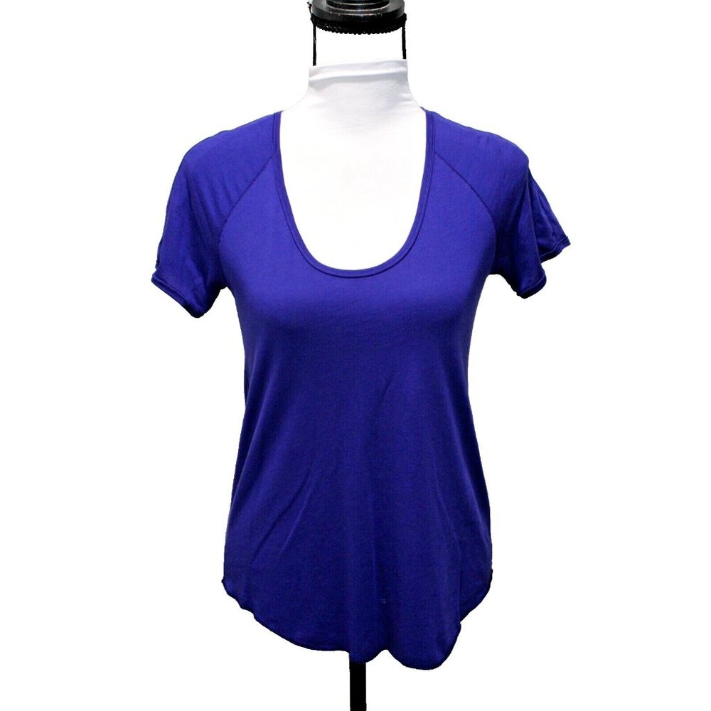 Wilfred Womens size XS Round Neck S/S Purple Bluish Tee T Shirt Cotton Modal
